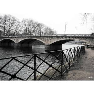 Tableau mural pont de la république 45x6 Gris - Fibres naturelles - 45 x 65 x 4 cm