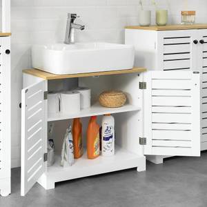 Meuble sous Vasque BZR40-W Blanc - Bois manufacturé - 60 x 59 x 30 cm