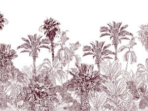 papier peint panoramique paysage tropica Rouge - Fibres naturelles - Textile - 375 x 270 x 270 cm