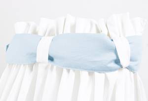 Ciel en percale pour lits de bébé, blanc Percale de coton - Bleu