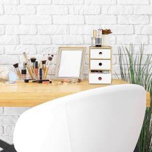 Schreibtisch Organizer 3 Schubladen Braun - Weiß - Bambus - Holzwerkstoff - 15 x 21 x 20 cm