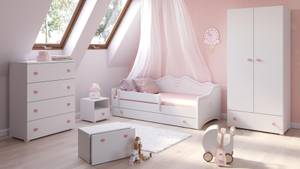 Armoire STELLA WR80 2D1D3S Rose foncé - Blanc