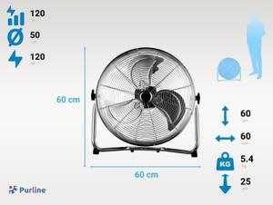 Ventilator VENTY IND 120 Silber - Kunststoff - 60 x 60 x 25 cm