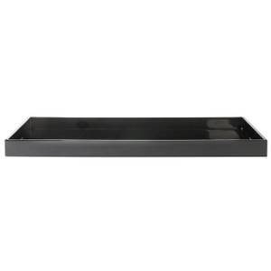 Lacktablett rechteckig XL, schwarz Schwarz - Holzwerkstoff - Kunststoff - 40 x 4 x 60 cm