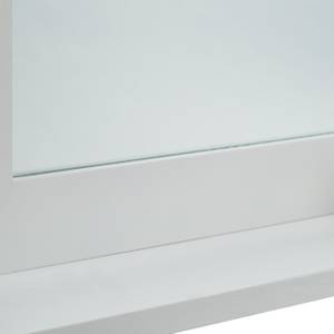 Miroir mural blanc avec tablette bambou Argenté - Blanc - Bambou - Verre - 56 x 68 x 10 cm