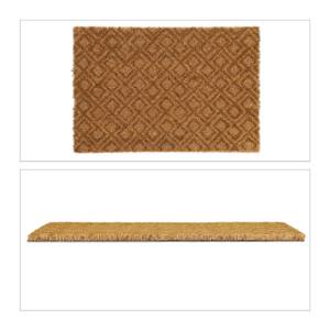 Kokos Fußmatte mit Rauten-Muster Braun - Naturfaser - Kunststoff - 60 x 2 x 40 cm