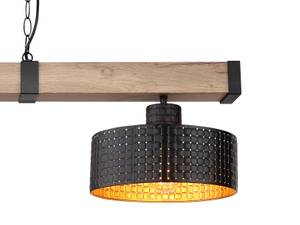 LED Balkenpendelleuchte 3-flammig 110cm Schwarz - Braun - Gold - Holzwerkstoff - Metall - 110 x 10 x 25 cm