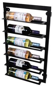 Weinregal Winestack 6  Flaschen Schwarz - Naturfaser - 12 x 72 x 1 cm