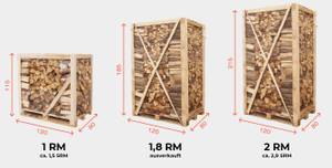 Brennholz Esche 1 Raummeter auf Palette Braun - Massivholz - Holzart/Dekor - 10 x 10 x 26 cm