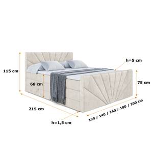 Boxspringbett MILTIO-Z KING Beige - Breite: 160 cm