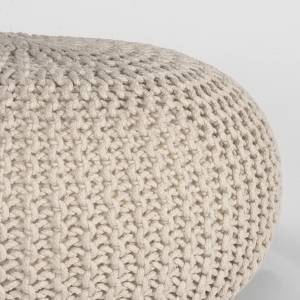 Pouf Knitted Beige - Textil - 70 x 35 x 70 cm