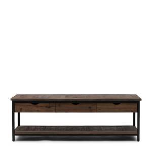 Meuble TV Shelter Island Noir - Bois massif - 150 x 50 x 45 cm