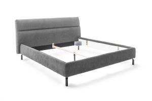 Lit rembourré REMO Tissu Gris - Largeur : 203 cm