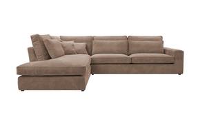 Ecksofa COBA Braun - Ecke davorstehend links