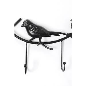 Wandgarderobe Birds Gossip Schwarz - Metall - 71 x 21 x 5 cm