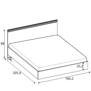 Bettgestell DAMINO Braun - Weiß - Holzwerkstoff - 166 x 89 x 206 cm