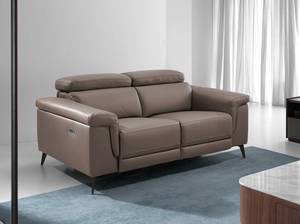 2-Sitzer-Sofa aus Rindsleder Grau - Echtleder - Textil - 170 x 99 x 103 cm