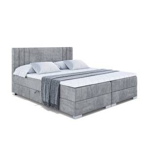 Boxspringbett IDRIKO Hellgrau - Breite: 200 cm - H3