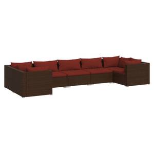 Garten-Lounge-Set (7-teilig) 3013633-21 Braun - Rot - Metall - Polyrattan - 70 x 60 x 70 cm