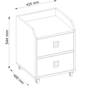 Rollcontainer MIRUM Grau - Weiß - Holzwerkstoff - Kunststoff - 43 x 55 x 40 cm