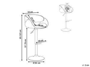 Tabouret de bar BAKU Noir - Chêne foncé - Argenté