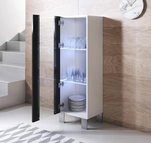 Vitrine Luke V2 Noir - Blanc - Hauteur : 138 cm