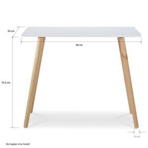 Konsolentisch 1902 Weiß - Massivholz - Holzart/Dekor - 90 x 75 x 30 cm