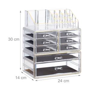 2x Organiseur 8 tiroirs transparent doré Doré - Translucide