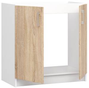 Meuble sous l'évier LIMA 80 Marron - Blanc - Bois manufacturé - 80 x 82 x 45 cm