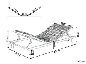 Sommier ajustable STAR Gris - Métal - 200 x 56 x 90 cm