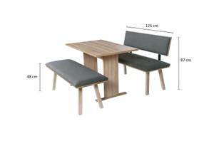 Essgruppe 'Die Klassische'Ti I(3er Set) Braun - Holzwerkstoff - Kunststoff - Massivholz - Holzart/Dekor - 48 x 87 x 125 cm