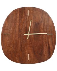 Horloge murale TAPTI Marron - Bois massif - 60 x 59 x 3 cm