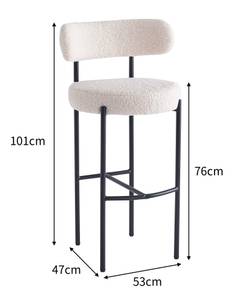 Lot de 2 tabourets de bar LARS Blanc