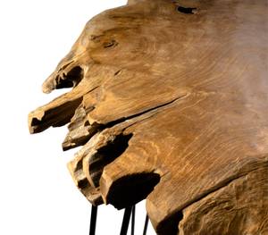 Konsolentisch Baumkante Amazonas Beige - Massivholz - Holzart/Dekor - 41 x 95 x 95 cm