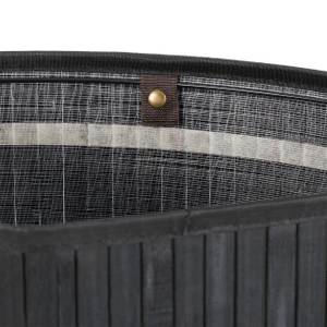 2 x Eckwäschekorb faltbar schwarz Schwarz - Weiß - Bambus - Holzwerkstoff - Textil - 50 x 66 x 37 cm