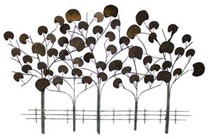 Sculpture murale Sérénade des arbres Marron - Métal - 113 x 76 x 5 cm