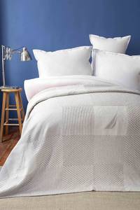 Aegina Double Patch Decke aus 200x220 Blau - Textil - 200 x 1 x 220 cm