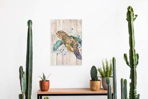 Holzpaneel Wasserschildkröte Beige - Massivholz - 40 x 60 x 40 cm