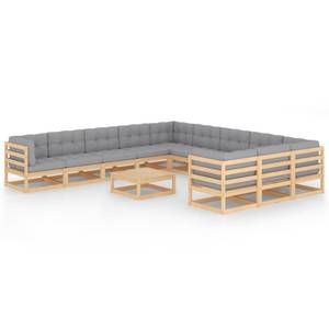 Gartenmöbel-Set (12-teilig) 3009725-1 Braun - Massivholz - Holzart/Dekor - 70 x 30 x 70 cm