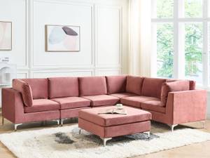 Canapé avec pouf EVJA Rose foncé - 300 x 235 cm