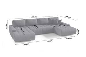 Ecksofa Eckcouch Sofagarnitur Bonari U Graphit