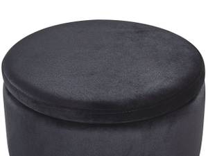 Pouf DORIS 2-tlg Schwarz - Silber - Textil - 35 x 44 x 35 cm