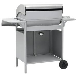 vidaXL Gasgrill 4+1 Brenner Silbern Silber - Metall - 55 x 107 x 122 cm