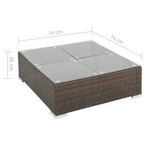 Garten-Sofagarnitur Braun - Metall - Polyrattan - 74 x 26 x 74 cm