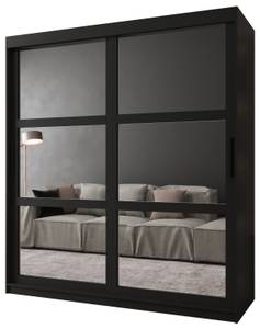 ARMOIRE À PORTES COULISSANTES MIROR Largeur : 180 cm - Noir