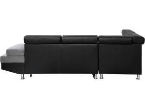 Ecksofa"Sophia luxe" - Schwarz / Grau - Schwarz - Grau