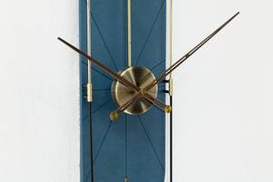 Horloge murale design THE BLUE PLANET. Bleu - Bois manufacturé - Métal - 20 x 90 x 2 cm