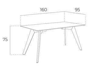 Rechteckiger Esstisch aus Glas Braun - Metall - Massivholz - Holzart/Dekor - 160 x 76 x 95 cm