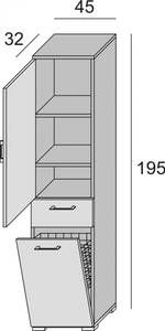 2-türiger Mehrzweckschrank  Escolzia Weiß