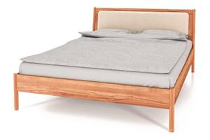 Bett mit Polsterkopfteil INA Holz - Kernbuche - 80 x 190 cm